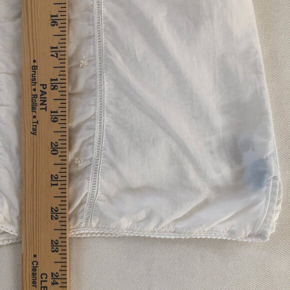 White Embroidered Lace Inset Blouse Top Size 16 - Picture 6 of 10